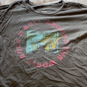 Dark grey MTV crop top